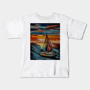 Out sailing in the open sea Kids T-Shirt